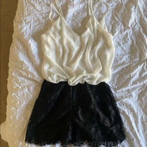 Bisou Bisou Black and white Romper